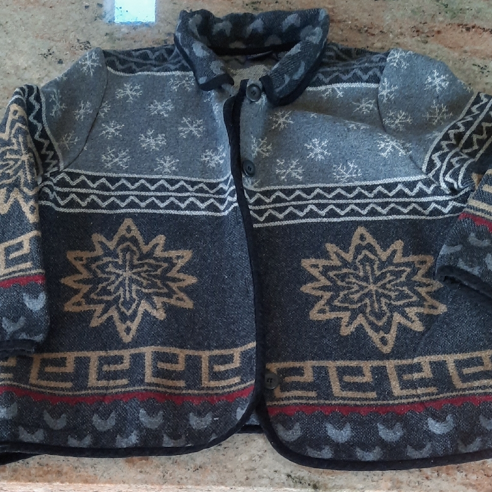 Sonoma Gray and Navy Knit Sweater